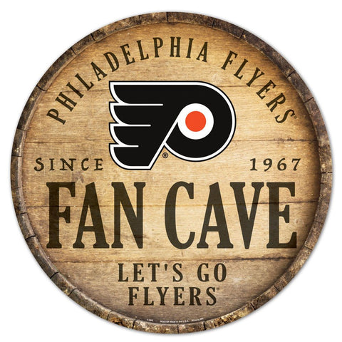 Philadelphia Flyers Sign Wood 14 Inch Round Barrel Top Design - Special Order