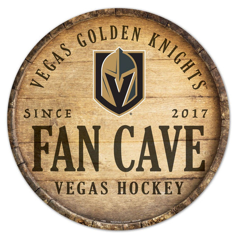Vegas Golden Knights Sign Wood 14 Inch Round Barrel Top Design - Special Order