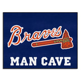 Atlanta Braves "Braves" Script Logo Man Cave All-Star Rug - 34 in. x 42.5 in.