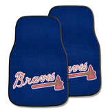 Atlanta Braves "Braves" Script Logo Front Carpet Car Mat Set - 2 Pieces