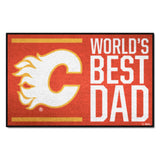 Calgary Flames Starter Mat Accent Rug - 19in. x 30in. World's Best Dad Starter Mat