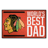 Chicago Blackhawks Starter Mat Accent Rug - 19in. x 30in. World's Best Dad Starter Mat