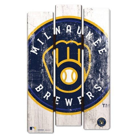 Milwaukee Brewers Sign 11x17 Wood Fence Style