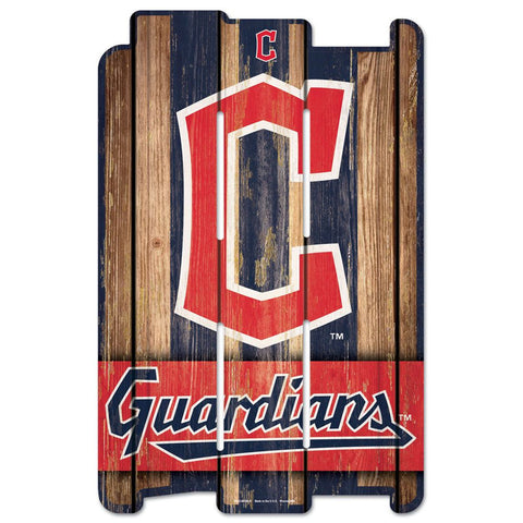 Cleveland Guardians Sign 11x17 Wood Fence Style