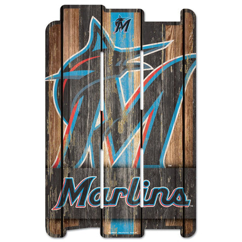 Miami Marlins Sign 11x17 Wood Fence Style - Special Order