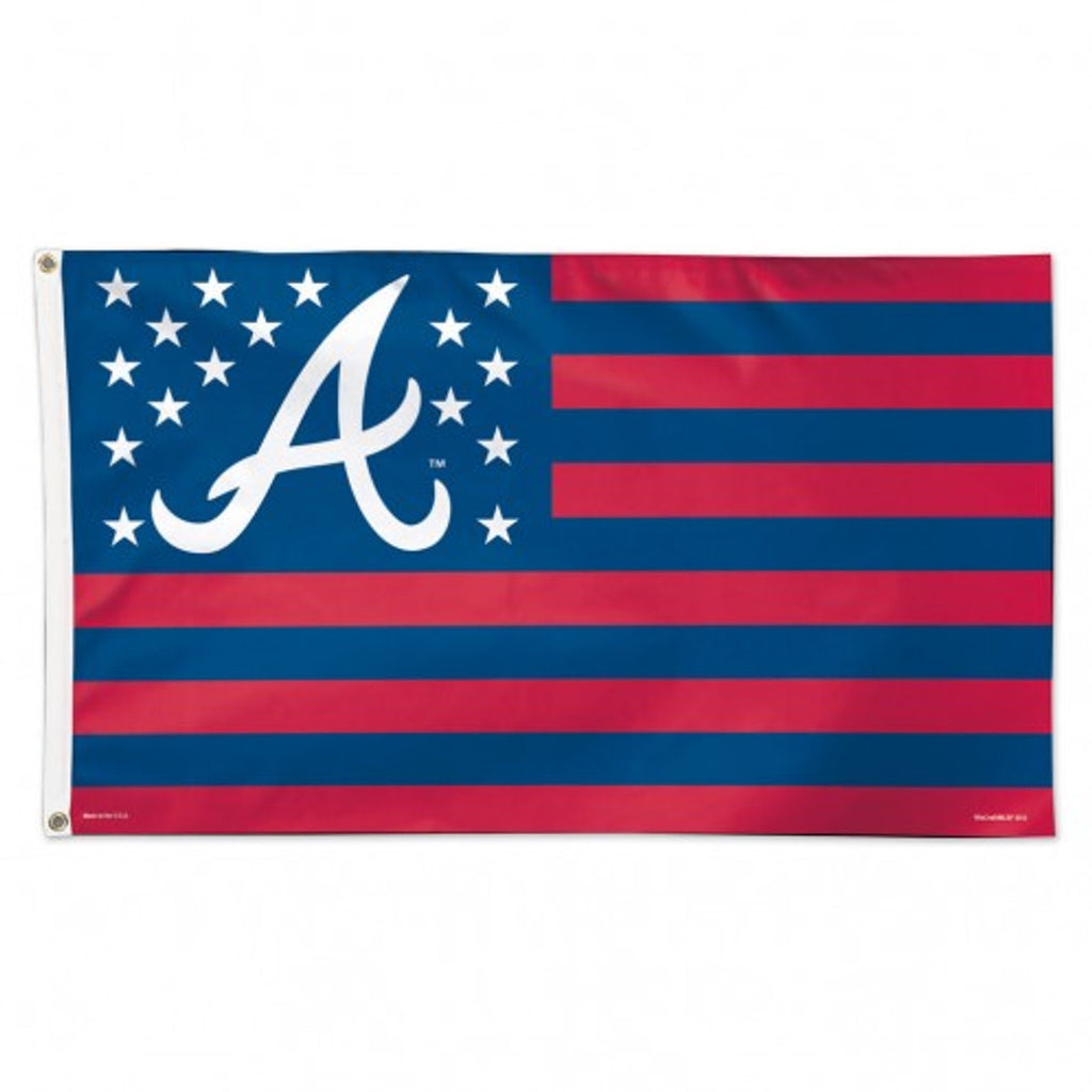 Atlanta Braves Flag 3x5 Deluxe Style Stars and Stripes Design