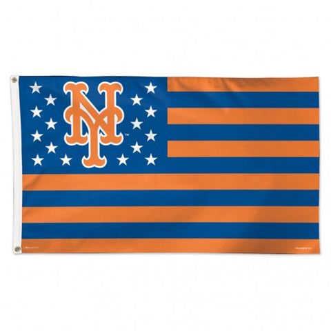 New York Mets Flag 3x5 Deluxe Style Stars and Stripes Design