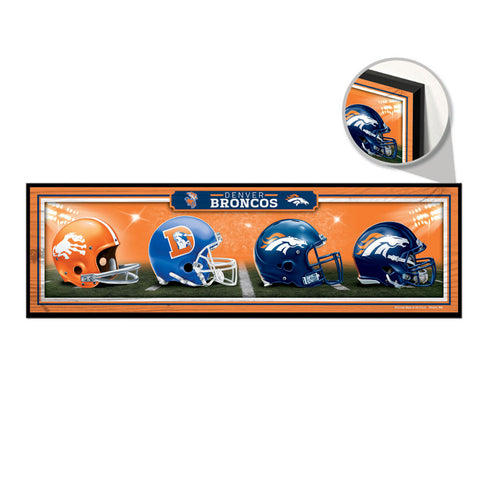 Denver Broncos Sign 9x30 Wood Helmets Design - Special Order