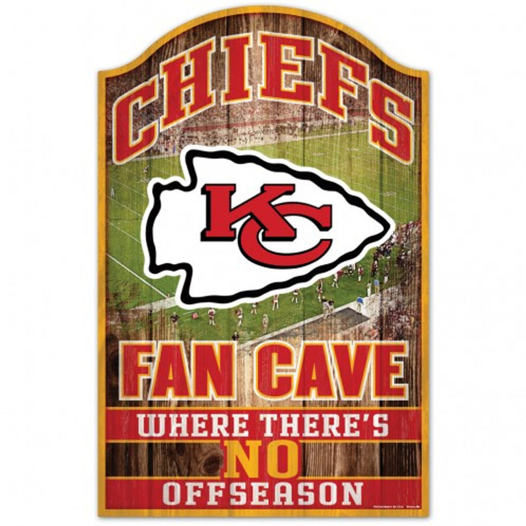 Kansas City Chiefs Sign 11x17 Wood Fan Cave Design