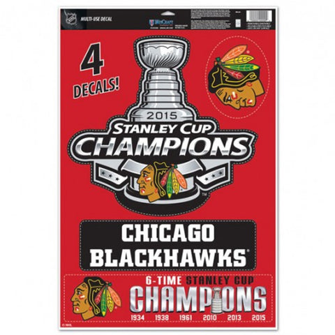 Chicago Blackhawks Decal 11x17 Ultra - 2015 Champs