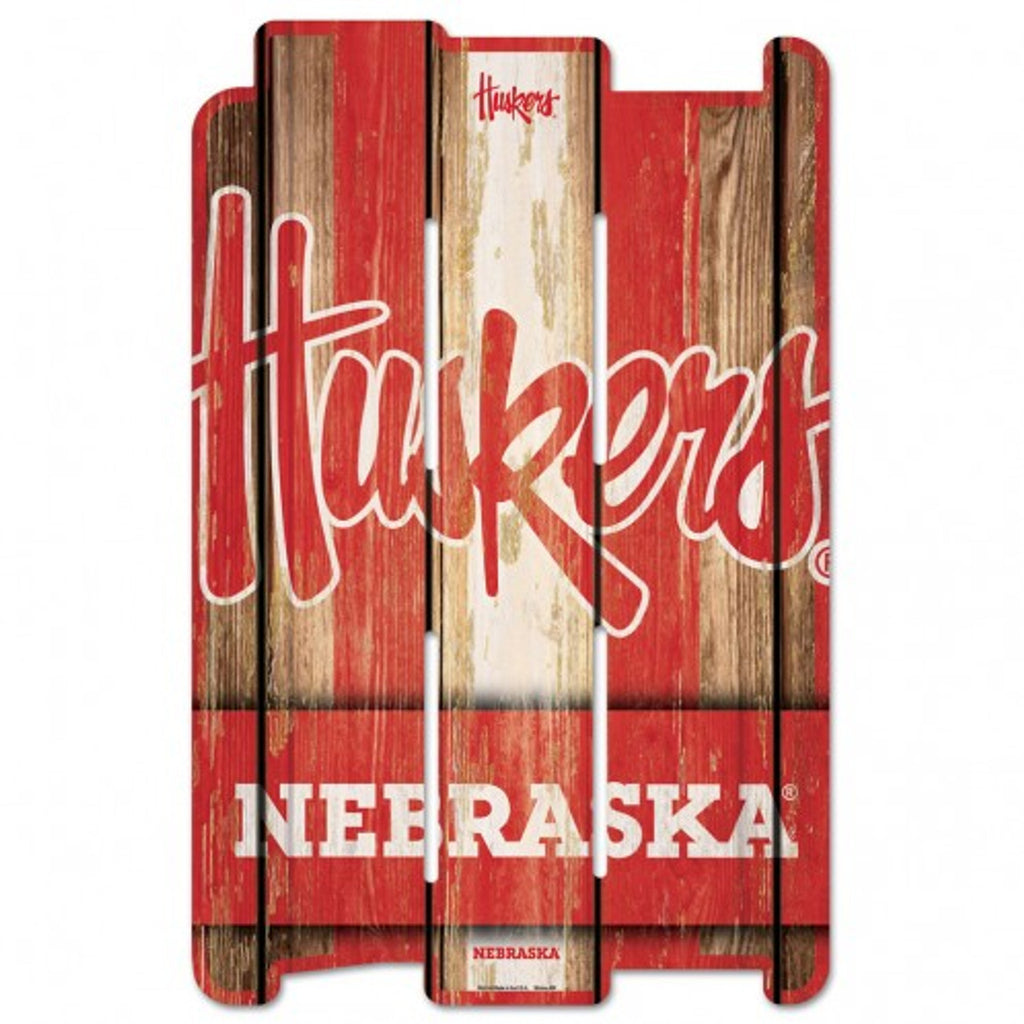 Nebraska Cornhuskers Sign 11x17 Wood Fence Style
