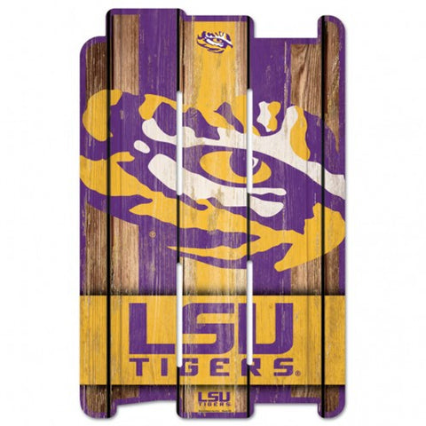 LSU Tigers Sign 11x17 Wood Fence Style