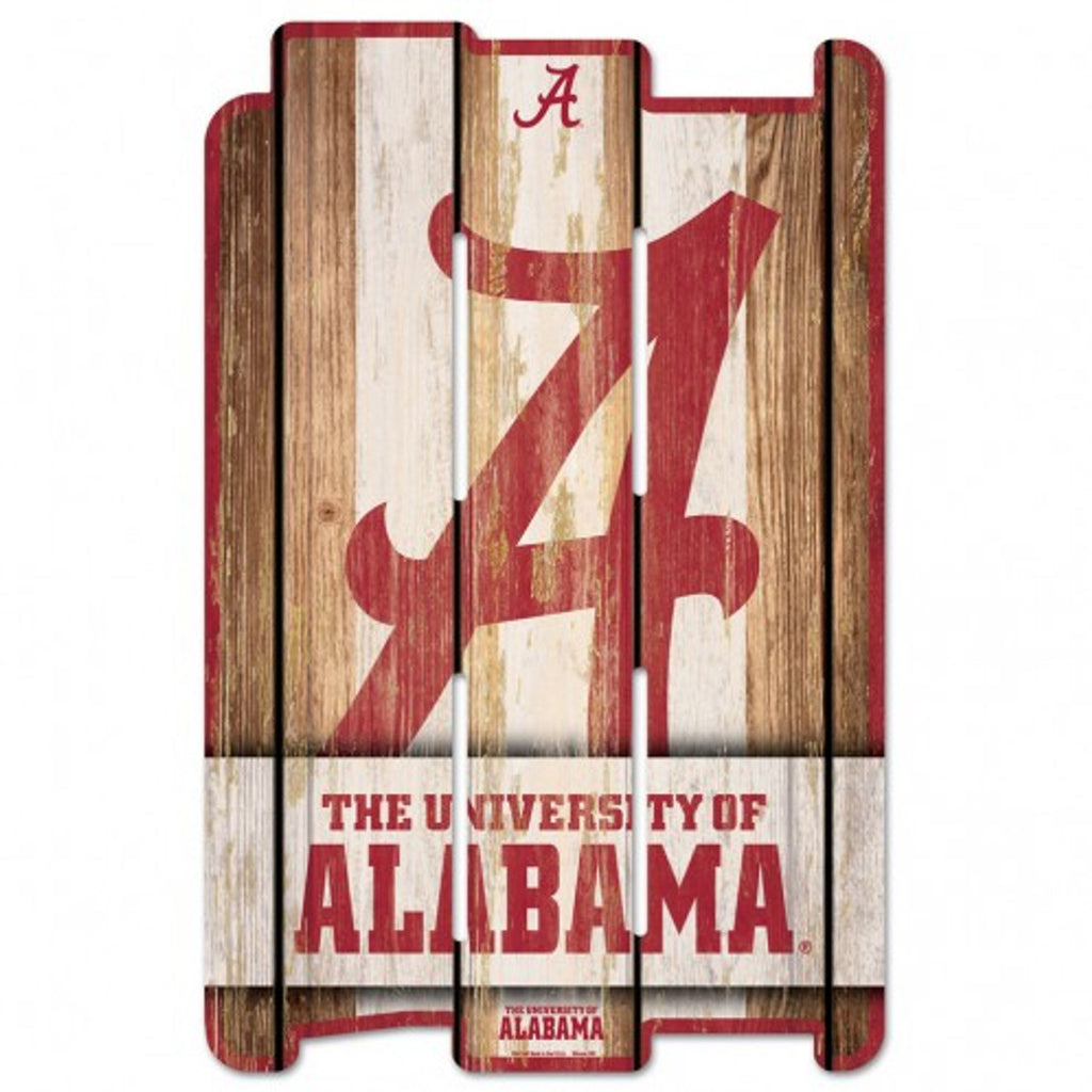 Alabama Crimson Tide Sign 11x17 Wood Fence Style