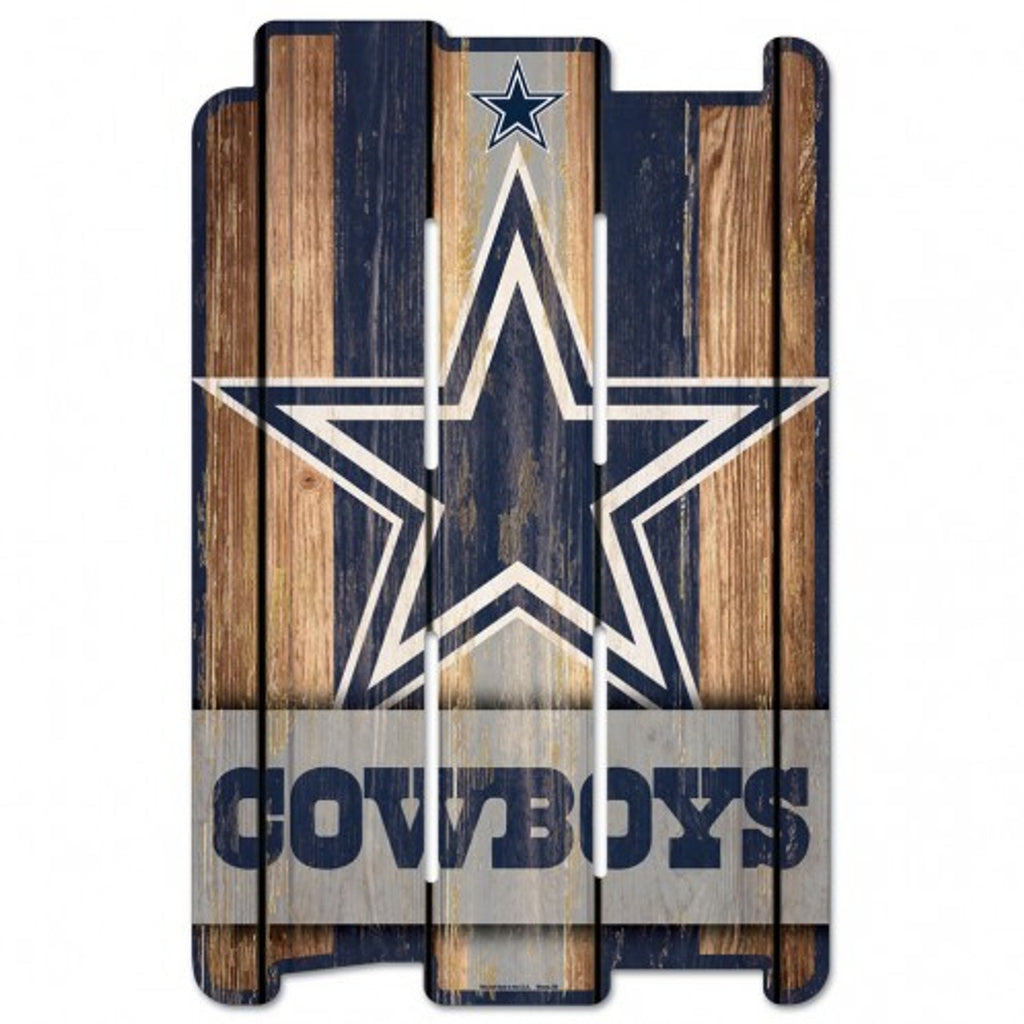 Dallas Cowboys Sign 11x17 Wood Fence Style