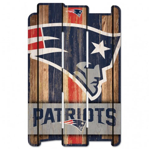 New England Patriots Sign 11x17 Wood Fence Style