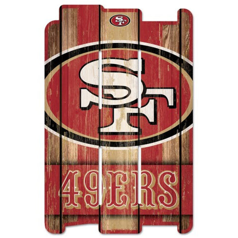 San Francisco 49ers Sign 11x17 Wood Fence Style