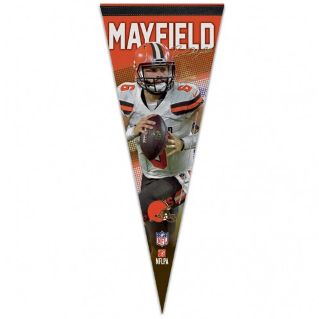Cleveland Browns Pennant 12x30 Premium Style Baker Mayfield Design - Special Order