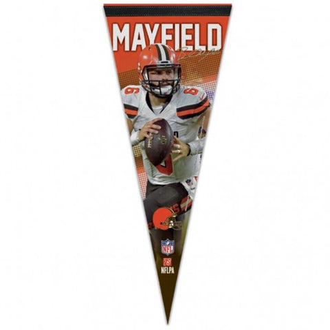 Cleveland Browns Pennant 12x30 Premium Style Baker Mayfield Design - Special Order