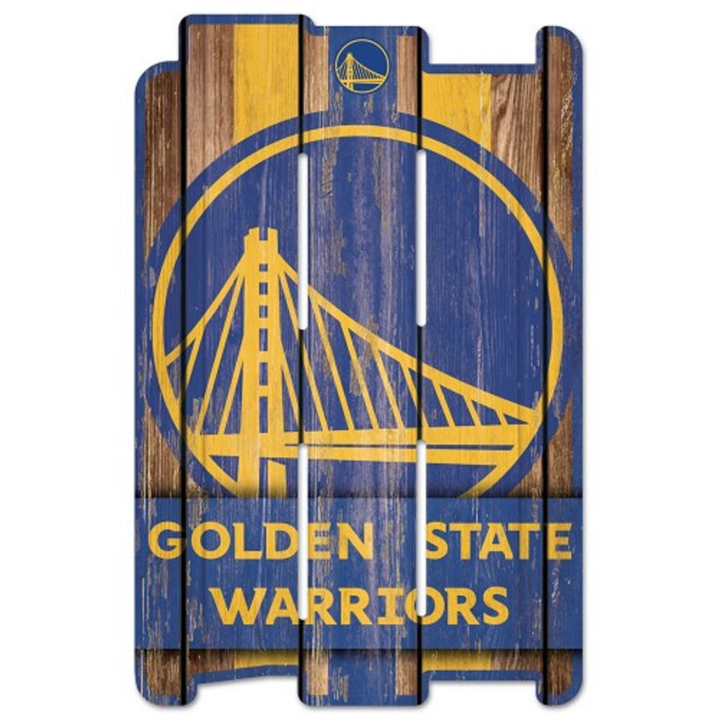 Golden State Warriors Sign 11x17 Wood Fence Style