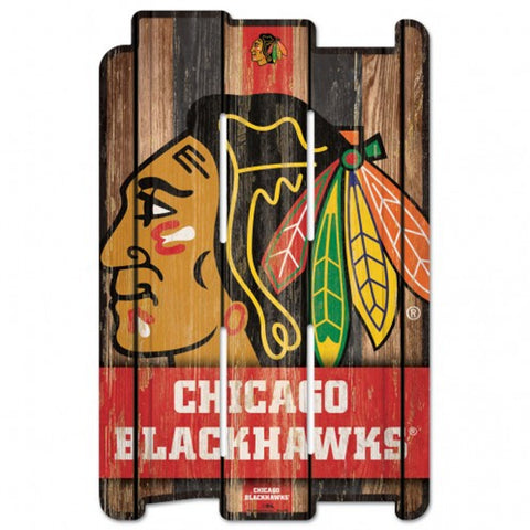 Chicago Blackhawks Sign 11x17 Wood Fence Style - Special Order