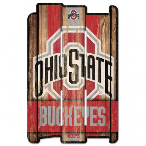 Ohio State Buckeyes Sign 11x17 Wood Fence Style