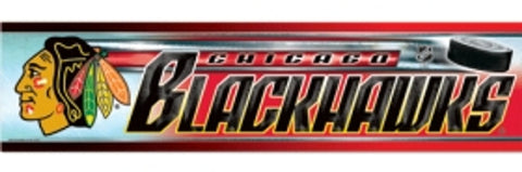 Chicago Blackhawks Decal 3x12 Bumper Strip Style - Special Order
