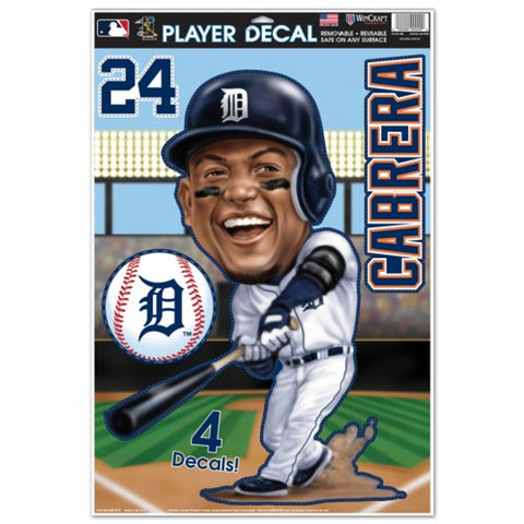 Detroit Tigers Miguel Cabrera Caricature Decal 11x17 Multi Use