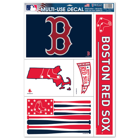 Boston Red Sox Decal 11x17 Multi Use 5 Piece - Special Order