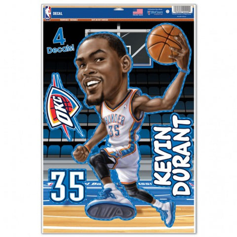 Oklahoma City Thunder Decal 11x17 Multi Use Kevin Durant Caricature Design