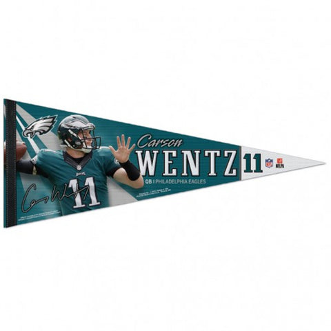 Philadelphia Eagles Pennant 12x30 Premium Style Carson Wentz Design - Special Order