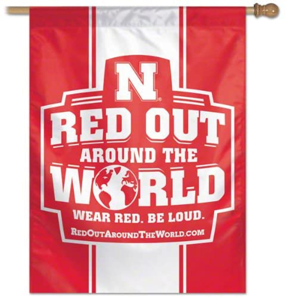 Nebraska Cornhuskers Banner 27x37 Vertical Red Out