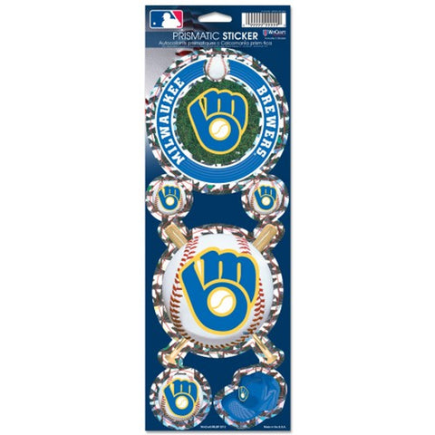 Milwaukee Brewers Decal 4x11 Die Cut Prismatic Style Retro Design - Special Order