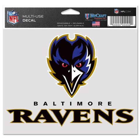 Baltimore Ravens Decal 5x6 Ultra Color Raven - Special Order