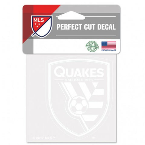 San Jose Earthquakes Decal 4x4 Perfect Cut White - Special Order