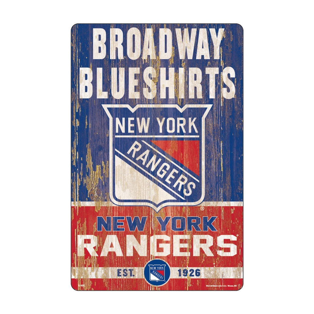 New York Rangers Sign 11x17 Wood Slogan Design
