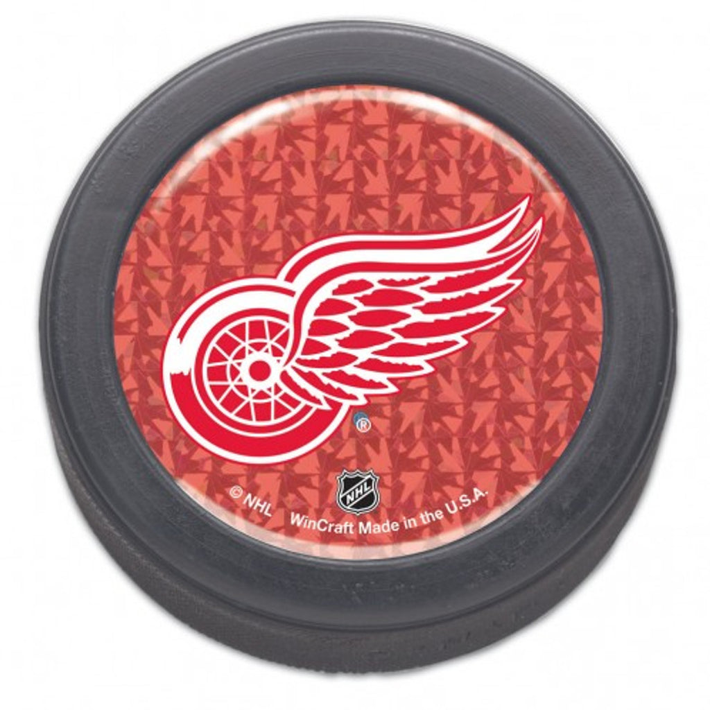 Detroit Red Wings Domed Hockey Puck - Packaged - Prismatic - Special Order