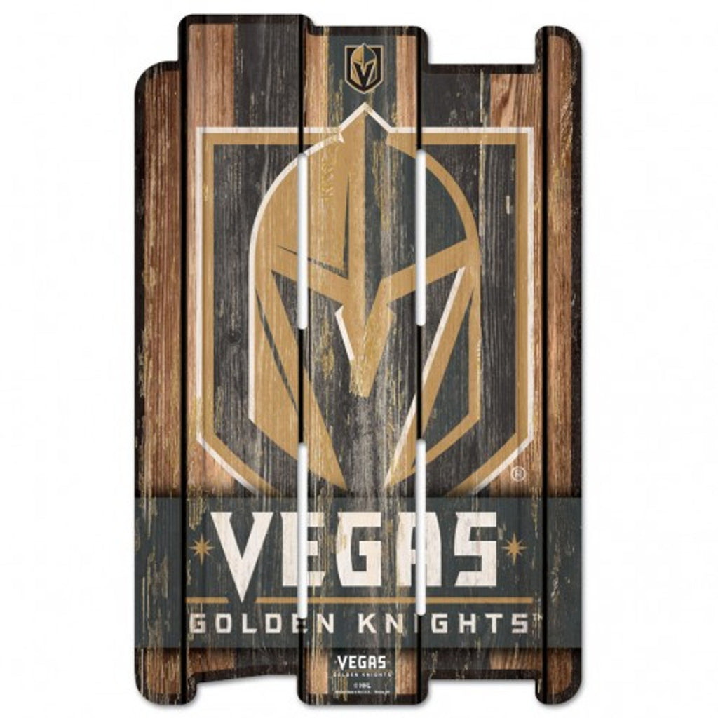 Vegas Golden Knights Sign 11x17 Wood Fence Style