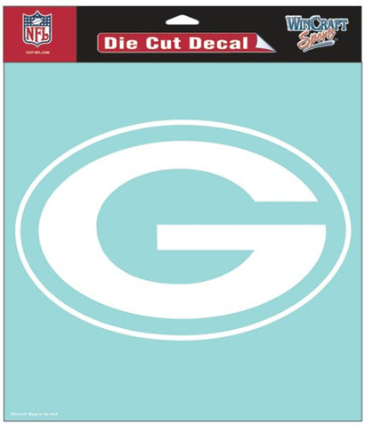 Green Bay Packers Decal 8x8 Die Cut White