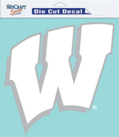 Wisconsin Badgers Decal 8x8 Die Cut White