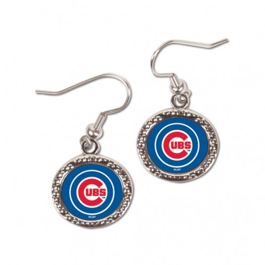 Chicago Cubs Earrings Round Design - Special Order