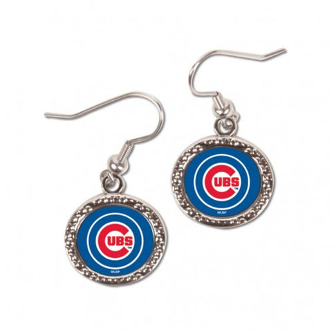 Chicago Cubs Earrings Round Design - Special Order