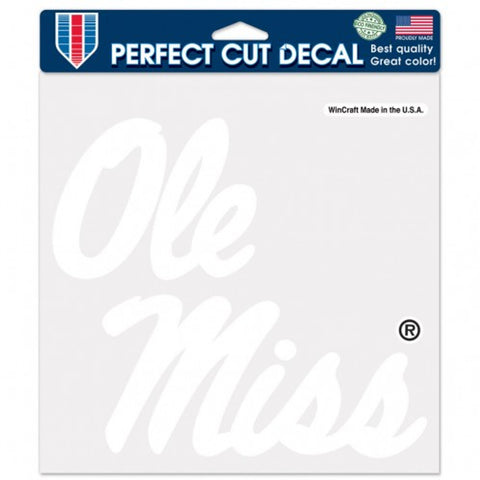 Mississippi Rebels Decal 8x8 Die Cut White - Special Order