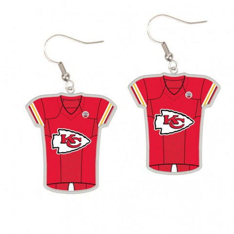 Kansas City Chiefs Earrings Jersey Style - Special Order