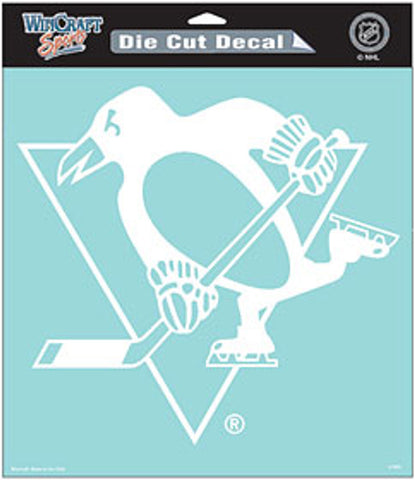 Pittsburgh Penguins Decal 8x8 Die Cut White