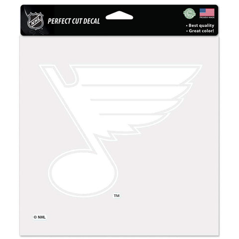 St. Louis Blues Decal 8x8 Perfect Cut White