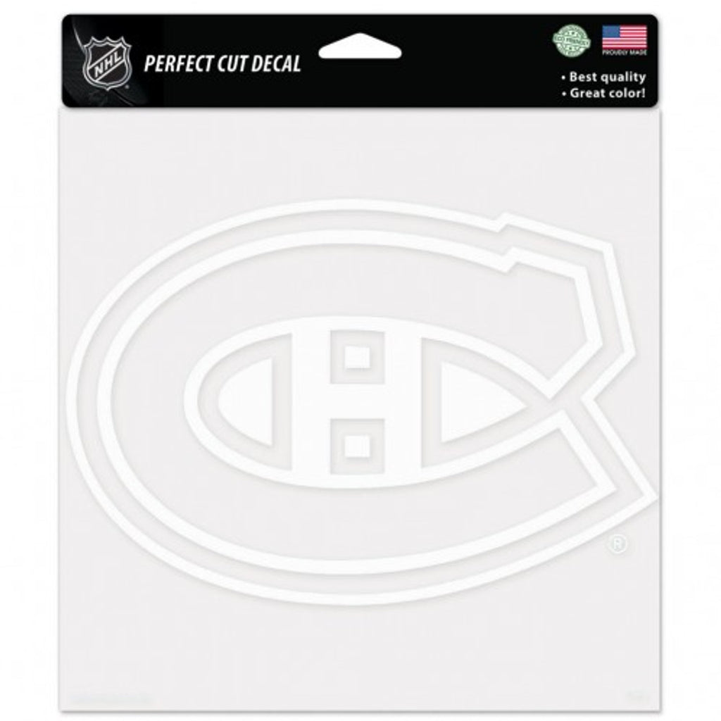 Montreal Canadiens Decal 8x8 Perfect Cut White
