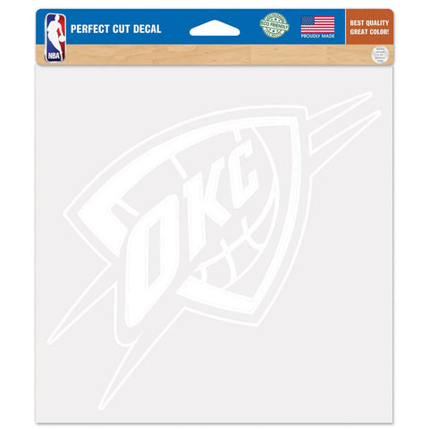 Oklahoma City Thunder Decal 8x8 Die Cut White