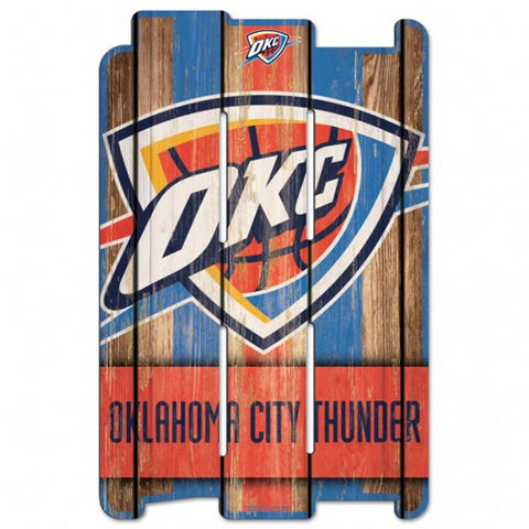 Oklahoma City Thunder Sign 11x17 Wood Fence Style - Special Order