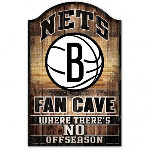 Brooklyn Nets Sign 11x17 Wood Fan Cave Design - Special Order