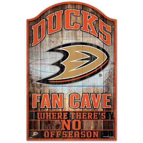 Anaheim Ducks Sign 11x17 Wood Fan Cave Design - Special Order